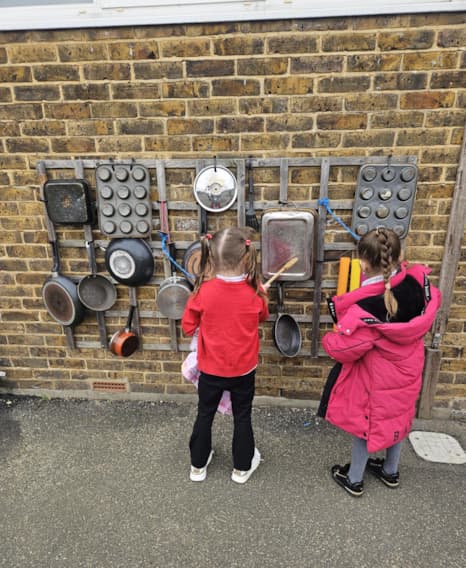 Making music at outdoor sound wall